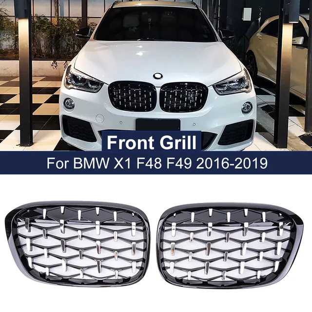 DHWUIASF Zubehör Für BMW X1 F48 F49 2016-2019 Auto Frontstoßstange Grill  Racing Grille XDrive Double Line Slat Grills M Style 51117383363  51117383364 Zubehör: : Auto & Motorrad