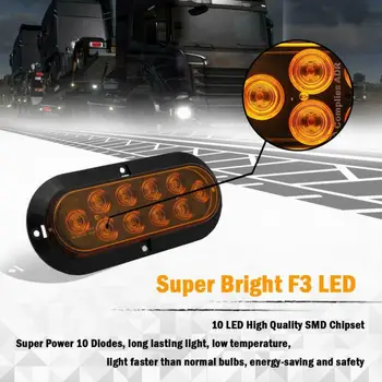 

12V DC Tail Light 2 Red + 2 Amber Oval Turn Signal Stop Backup Tail Truck