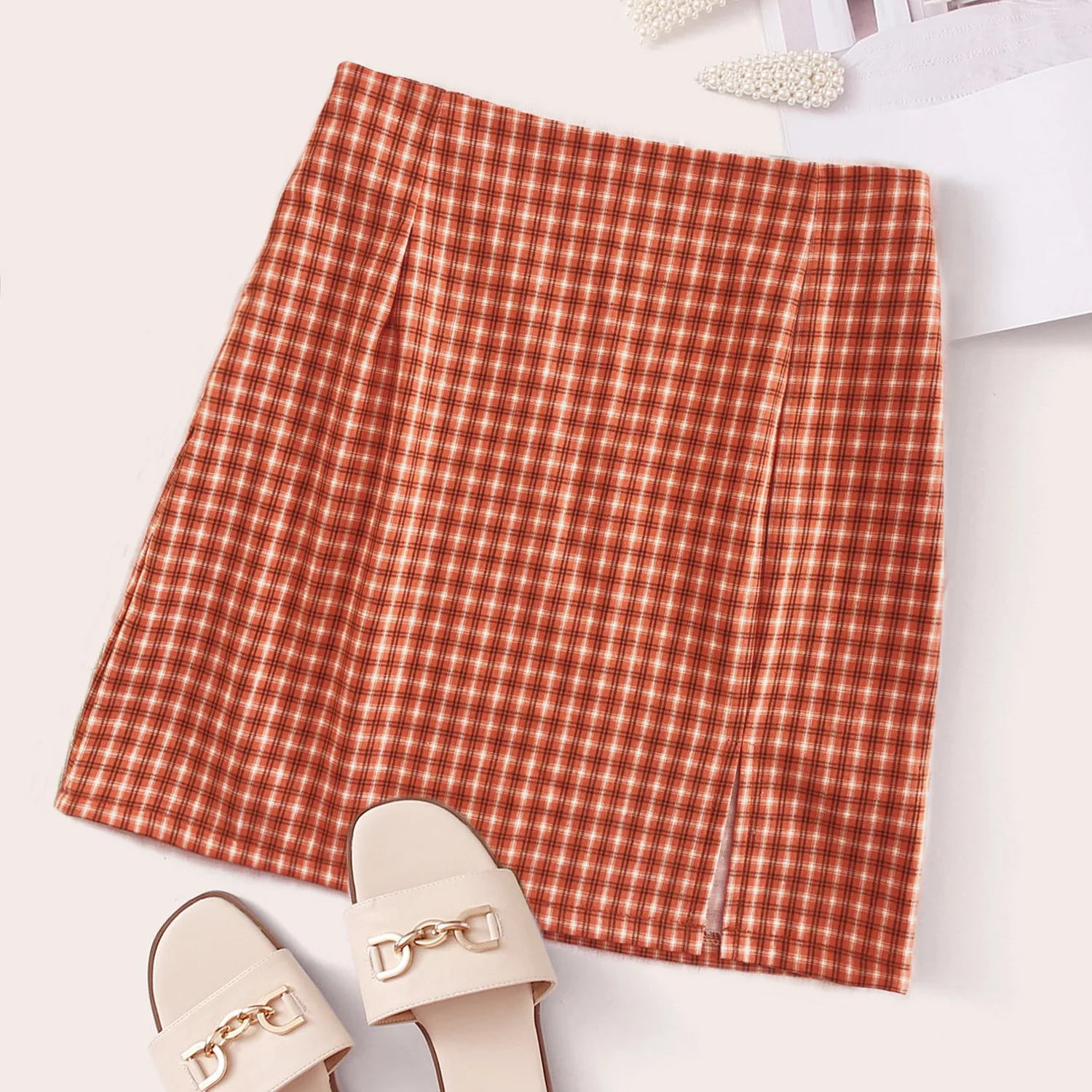 Skirts Womens Plaid Above Knee, Mini A-Line Japanese Korea Short Skirts 2020 New High Waist Mujer Faldas Skirts Lady Trendy 2020