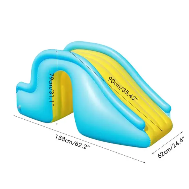Inflatable Pool Water Slide with Wider Steps Baby bath Toys Kids Swimming Water Play Toy Recreation Facilit for Outdoor Indoor 6