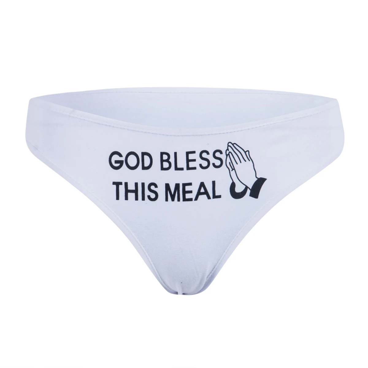 Новинка, Трендовое женское нижнее белье с принтом, с надписью «God Bless This Meal», трусики, стринги, нижнее белье, хлопковые трусики, трусики