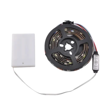 

1 pc WS68 12 RGB 5050 SMD LED Strip Lamps Waterproof Flexible LED Tape Light 5V Lamp Black/White Strip Light With Battery Box