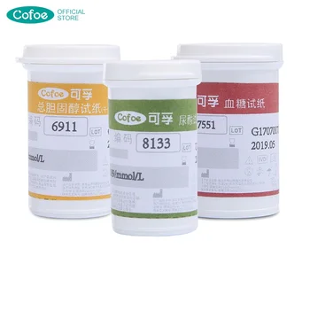 

Cofoe Uric Acid Total Cholesterol Blood Glucose Test Strips with Lancets Needles Only for 3 in 1 Cofoe BKM13-1 Detecting Device