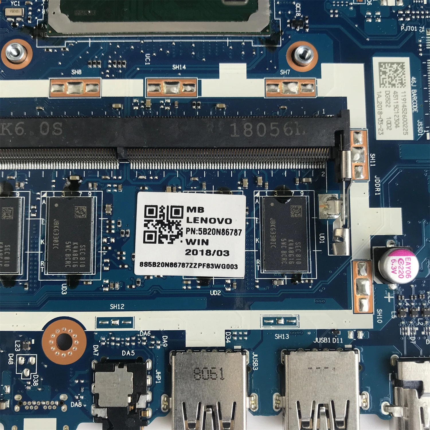 para Lenovo Ideapad 32015isk 320-17isk Laptop Motherboard Dg421 Dg521 Dg721 Nm-b241 com I36006u 4gb-ram 100% Testado 5b20n86787 Placa-mãe para notebook - Imagem 4