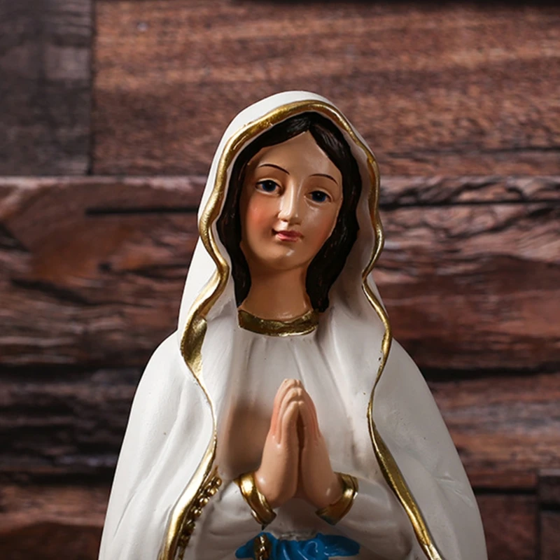 Our Lady of Lourdes Blessed Virgin Mother Mary Catholic Religious Gift Colored Resin Figurine Statue patch emblems,ornament crafts,miniature figurines,resin ornaments,miniature ornament,lucky cat statue,resin crafts,miniature duck figurines,crystal ornament,celtic knot charms