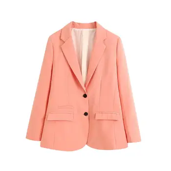 

2020 New Fashion Casual Blazer Jacket Outerwear Long Sleeve Open-stitch Blazer for Women Single Breasted Notched Solid Full