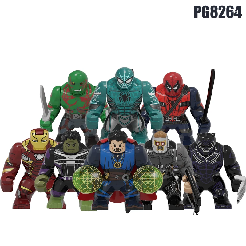 

Building Blocks Big Model 7cm Super Heroes Figures Captain America Loki Deadpool Iron Man Hulk Bricks Toys For Children PG8261