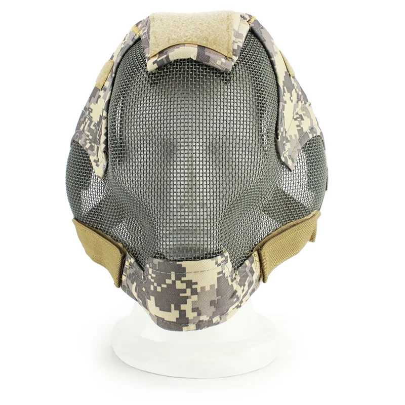 

NEW Airsoft Mask Full Face Mask Military War Game Steel Mesh Paintbal Head Protective Mask Tactical Full Cover V6 Mask 2019