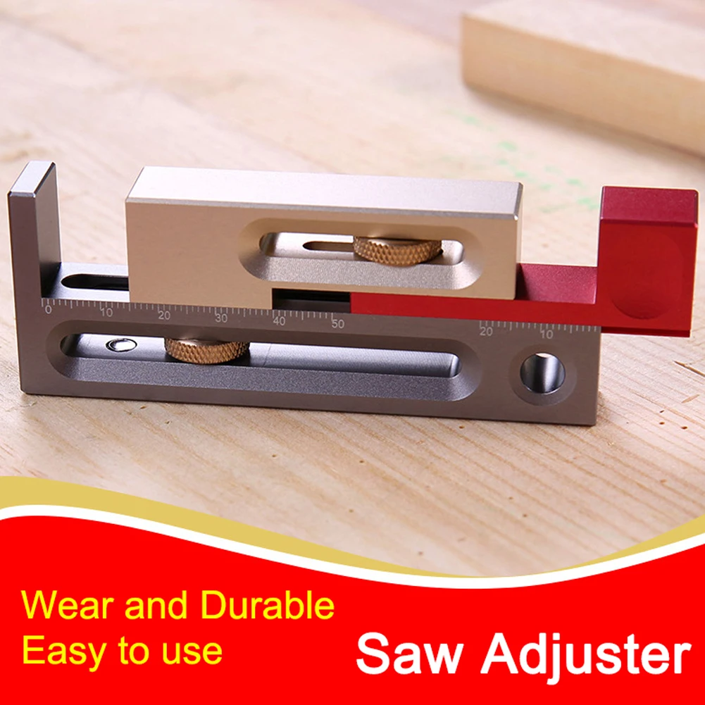 

Table Saw Slot Adjuster Mortise and Tenon Tool Movable Measuring Block Tenon Maker Length Compensation Router Table Set