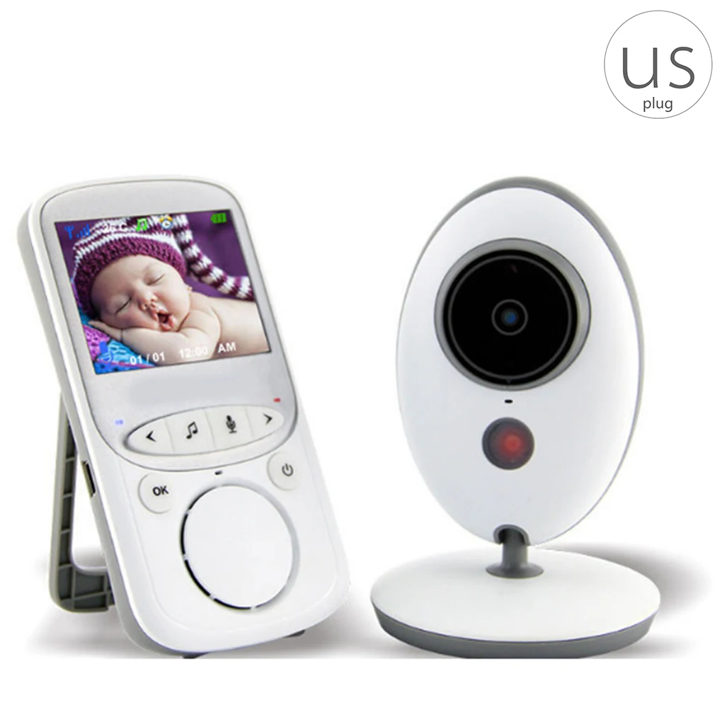 US plug VB605 2,4 дюймов ЖК Беспроводная камера слежения за детьми Аудио Видео няня музыка внутреннее ночное видение младенческой камеры наблюдения - Цвет: US plug