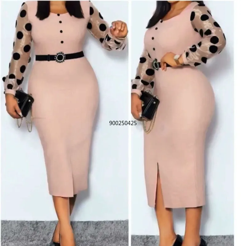 2021 осень в африканском стиле на высоком каблуке с длинными рукавами однотонная