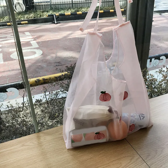 Женская сумка с фруктовым узором и вышивкой, Портативная сумка для покупок на открытом воздухе J9