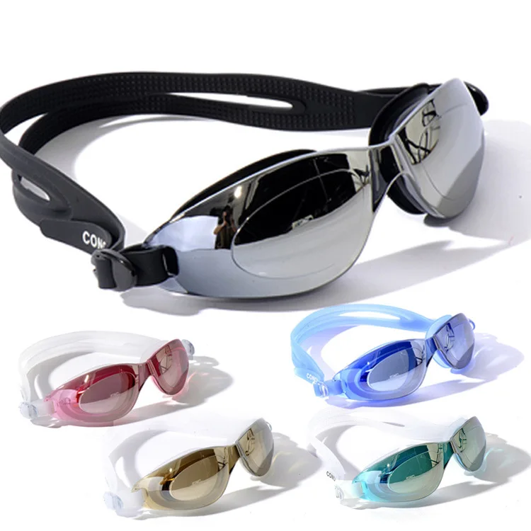 

New Style Waterproof Anti-fog Electroplating Goggles High-Definition Waterproof Cool Large Frame Swimming Goggles for Both Men A