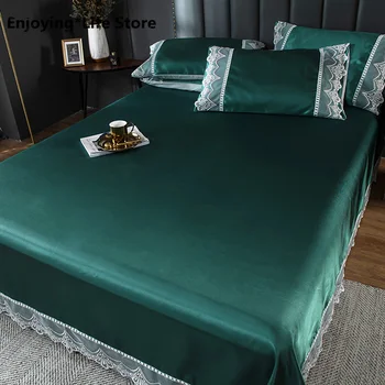 

Summer Mat 1.8m Bed Three-piece Single Double Ice Silk Mat 2.0 Meters Bedroom Soft Mat 1.5m Washable Folding