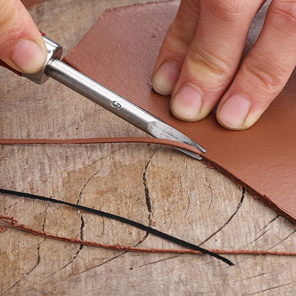 Leather Edge Beveler Knife 0.8/1.0/1.2/1.5mm with Wood Handle 1pc