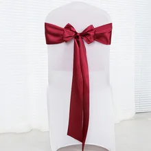 Дешевые 100 шт./лот Свадебные торжества 13*270 см красный/Золотой/шампань однотонная атласная лента стул створки конференции событие банкет Декор