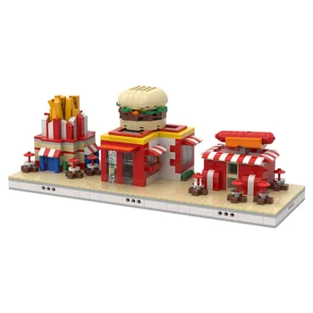

Fast Food in the Zoo Mini Modular Restaurant Store Architecture Building Blocks City Street View Bricks DIY Toys Kids Xmas Gifts