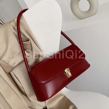 

Fashion Vintage Female Solid Tote Bag 2020 New High Quality PU Leather Women's Designer Handbag Lock Shoulder bag Purses Bolsas