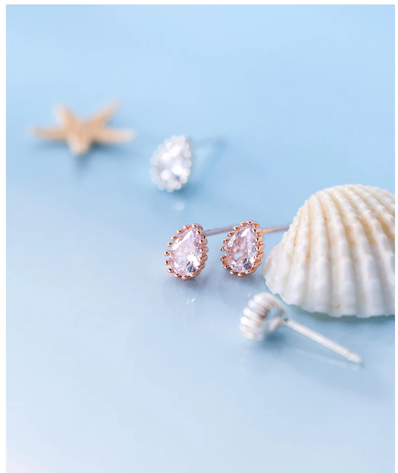 Hot Waterdrop Stud Earring For Women Cubic Zirconia Sterling Silver oorbellen Fashion Brincos pendientes Bijoux boucle d'oreille (1)