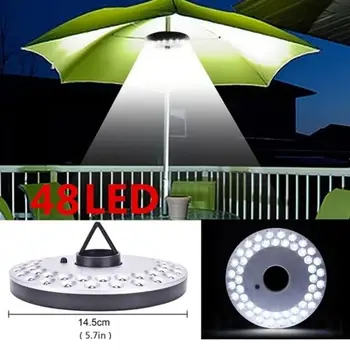 

48 LED Lantern Poles Umbrella Light Portable Outdoor Camping Light For Beach Tent Patio Garden Emergency Lights Battery Powered