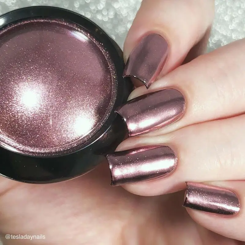 Rose Gold Bubble Mirror Powder Metallic Nail Glitter iridescent Chrome Dust Sparkling Flakes Pigment Manicur Nail Art Decor