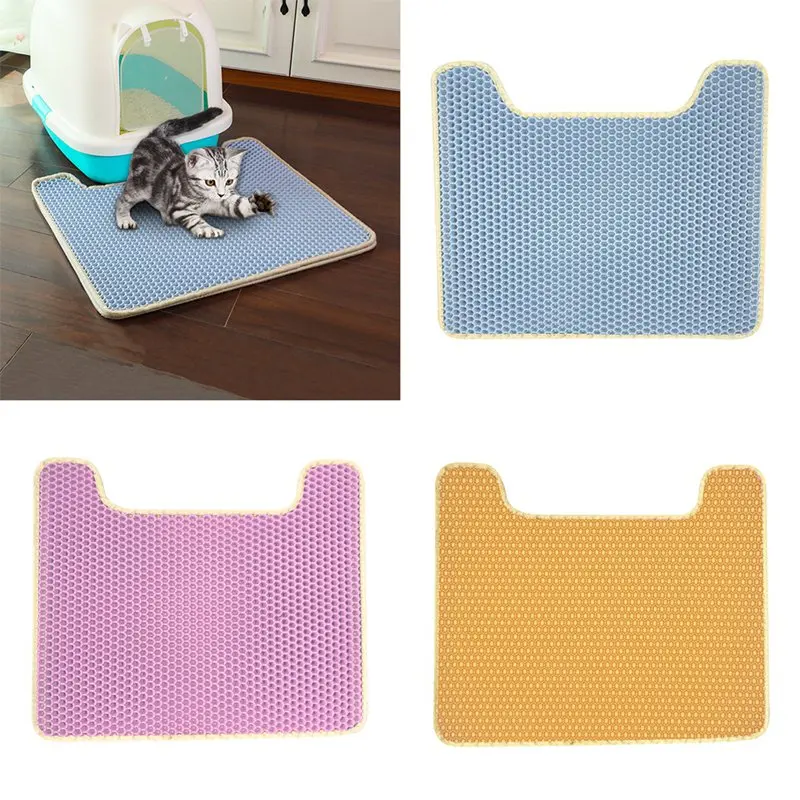 Waterproof Cat Litter Trapper Mats U-shaped Cat Litter Mat EVA Anti Splash Double-Layer Easy To Clean Cat Bed