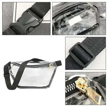 

Women Transparent Waist Bag PVC Fanny Hip Packs Girls Phone Pouch Chest Purse K9FE