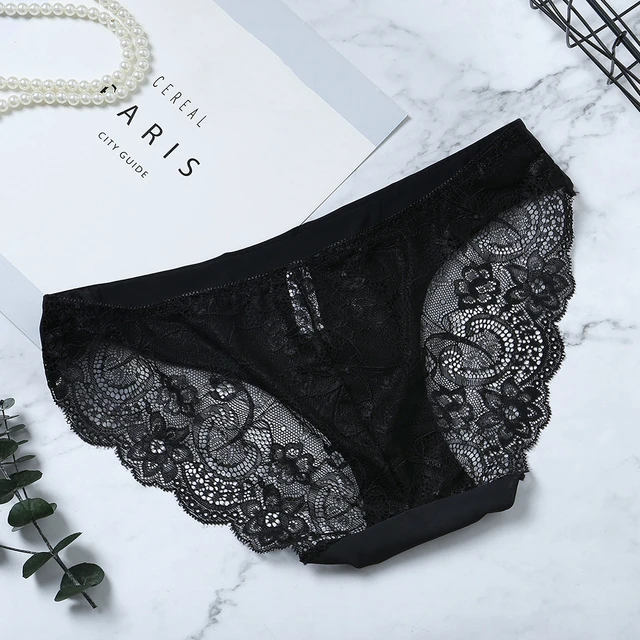 Women's Seamless Underwear Sexy Lace Lingerie Knickers Ice Silk Panties  Briefs ~