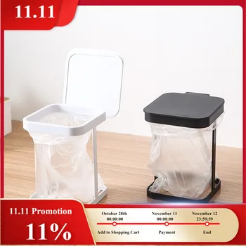 

Nordic Creative Mini Small Waste Bin Desktop Garbage Basket Iron Flip Trash Can Sundries Box Home Kitchen Garbage Bag Holder
