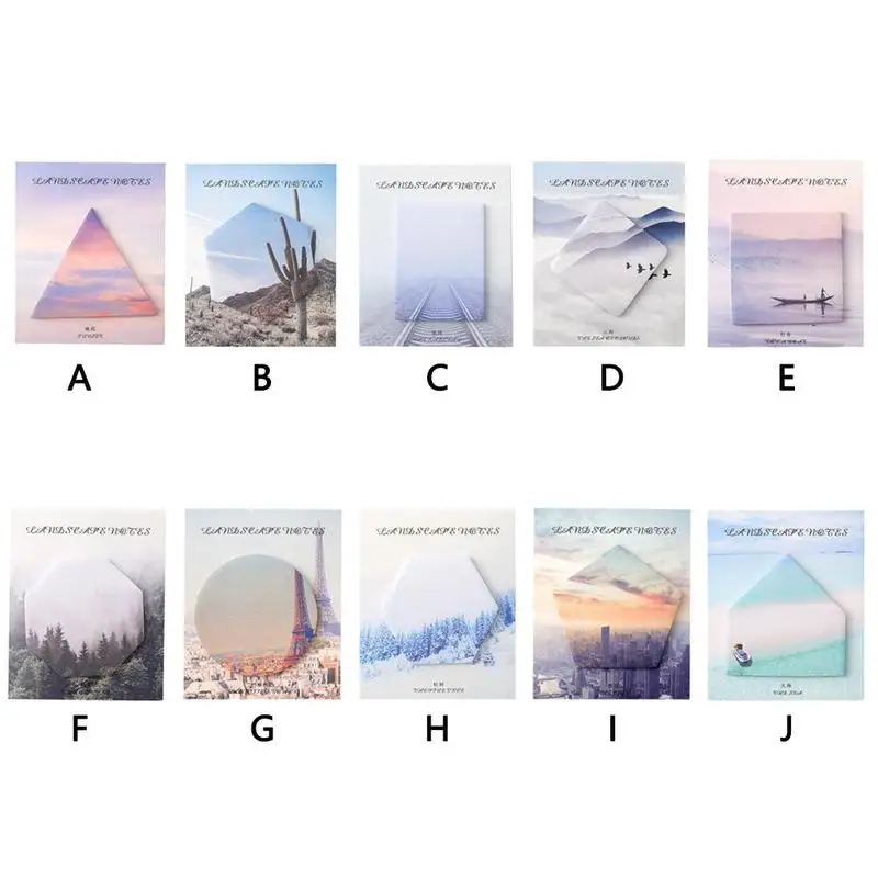 

30pcs/1set Ink Style Notes Memo Pad Posted Notes N Times Posted Simple Beautiful Scenery Tour Notes Scenic Trip Sticker