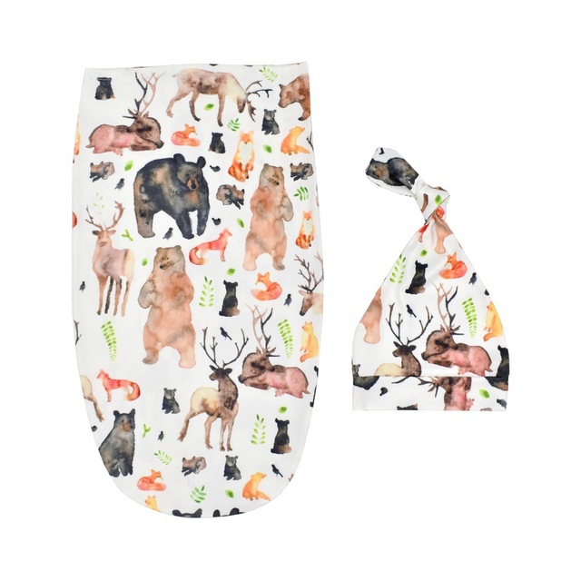 Baby Swaddle Wrap Soft Print Newborn Cocoon Envelope Comfortable Cotton Baby Sleeping Bags Discharge Kit Newborn Blanket