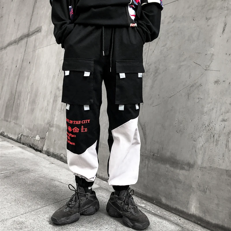 Men Joggers Hip Hop Harem Streetwear Pants Male Letter Embroidery Cargo Pant Casual Hip Hop Sweatpants
