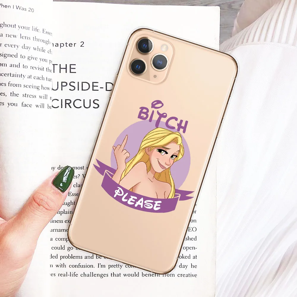 Прозрачный силиконовый чехол для iPhone 11Pro XS Max XR X 8 7 6 6s Plus 5 5S SE Un Bitch, пожалуйста, принцесса, мультяшный чехол для iPhone XR, чехол - Цвет: T8827