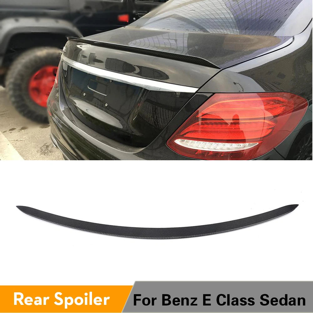 Fits Benz E Class W213 E43 E63 Sedan 16-19 Rear Trunk Spoiler Wing Carbon Fiber