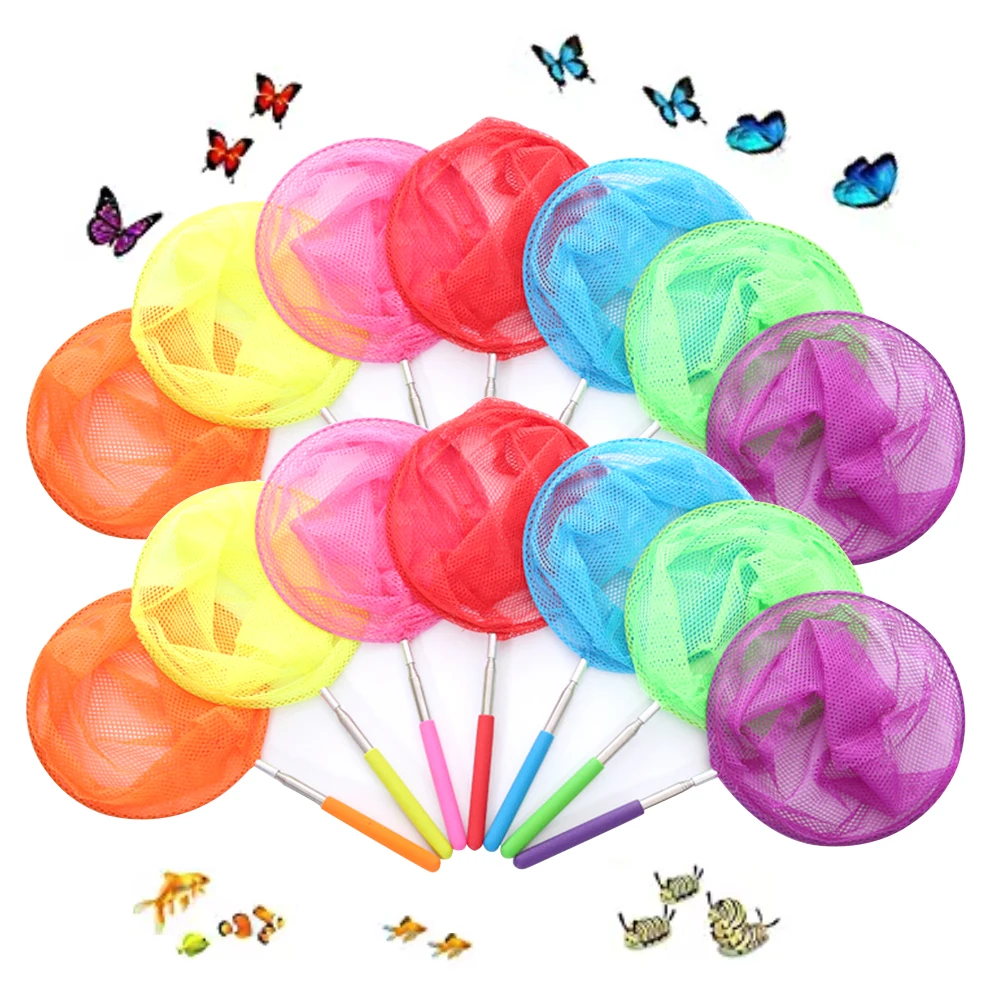 

Outdoor Toys Kids Fishing Net Rainbow Telescopic Butterfly Net,Insect Catching Nets for Children Catching Insects Bug Small Fish