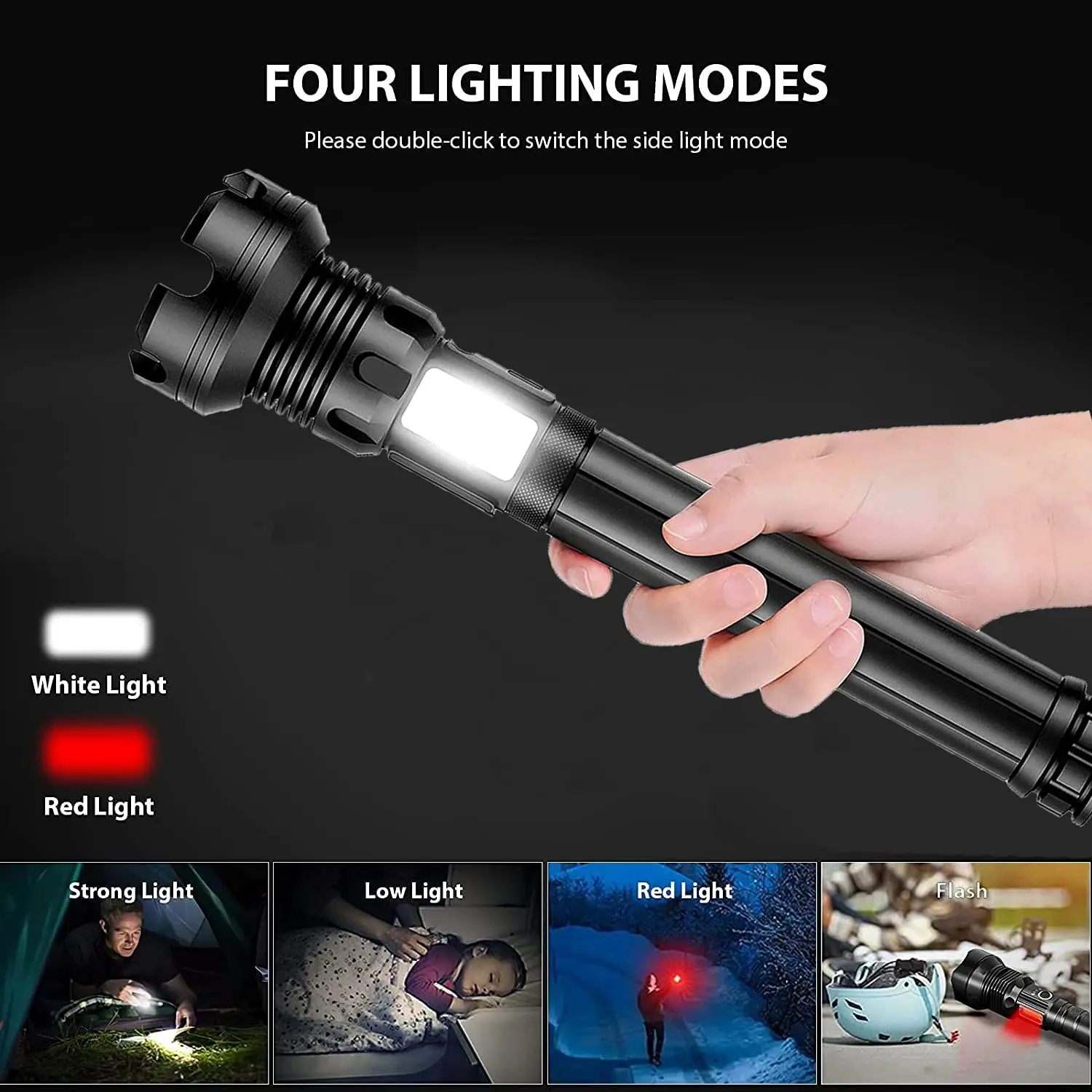 Rechargeable Flashlight 90000 Lumens Led Flashlight Upgraded P70 7 Modes Lighting Zoomable for Outdoor Emergency