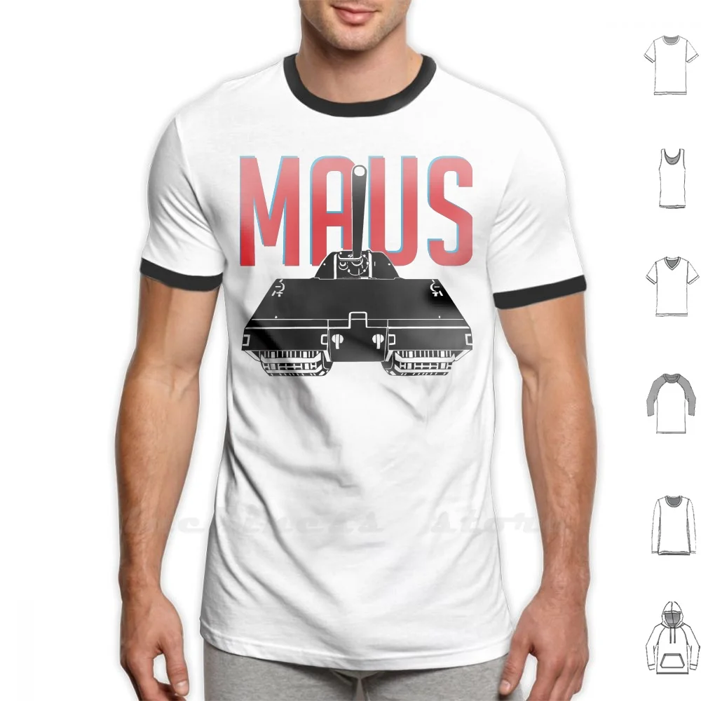 Maglietta Maus Big Size 100% Cotone Tank Maus Panzer Wwii Ww2 Wot World Of Tanks Tank Maus Germany Army War Armor Game War