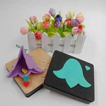 

Petal Bell Wind Chimes Hanging Love Heart Wooden Die Cut For DIY Paper Craft Cards Leather Scrapbooking Decoration 2019 New