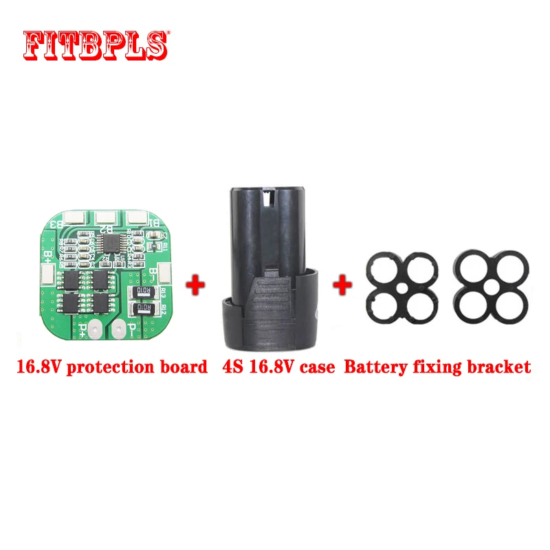 4S 16.8V DC Electric Tools Hand Lithium Drill Power Li-ion Battery Protection Board BMS Circuit 18650 4 Packs Case Shell Bracket |