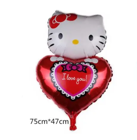 1 шт 116x68 см Большой размер hello kitty кошка фольгированный шар мультфильм Свадьба День рождения украшение надувные воздушные шары игрушки