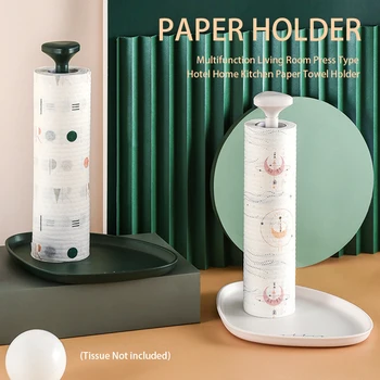 

Paper Towel Holder Press Type Hotel Practical Tissue Stand Restaurant Home Kitchen Living Room Storage Accessories Multifunction