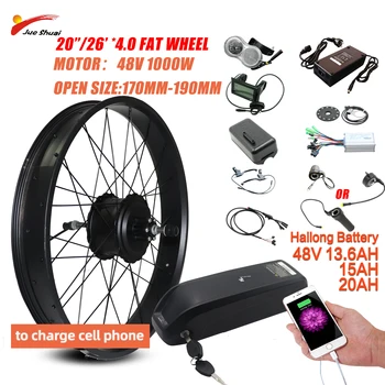 

48V 1000W Fat Wheel Motor Conversion Kit Rear Hub Motor Electric Bicycle Brushless Rear Motor Hub E Bike Conversion Kit Biciclet