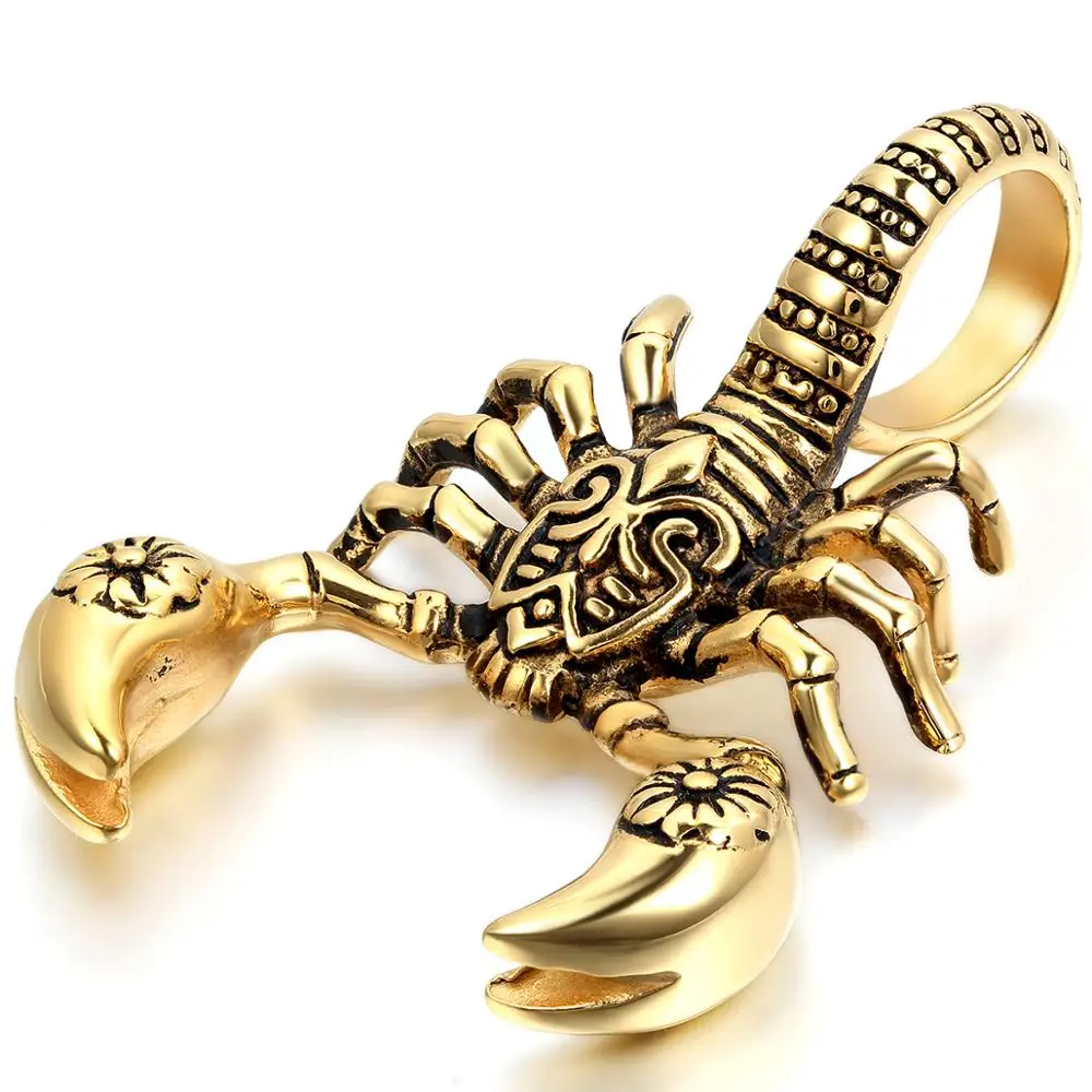 Hot Gold Scorpio Charm Pendant Necklace 