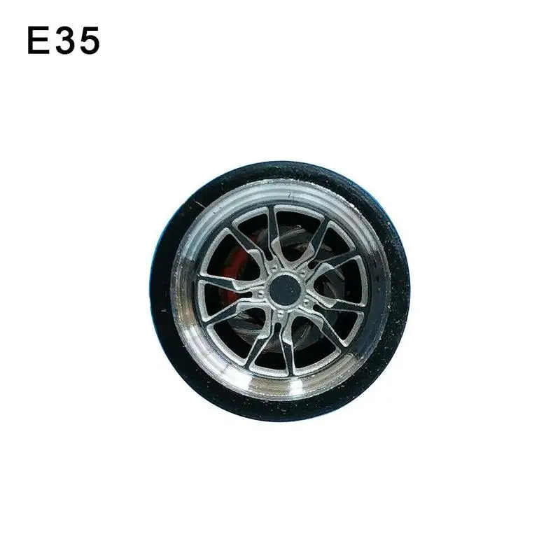 4pcs/set Alloy Wheels Tire Set Axles Vehicle Wheels Retro Thick Tire Modified Alloy Car Refit Wheels For 1/64 Vehicle Car Model - Цвет: H