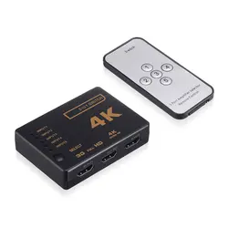 1 ensemble de 5 ports UHD 3D 4K 1080p HDMI commutateur séparateur commutateur Hub IR télécommande HDTV Hub télécommande infrarouge 