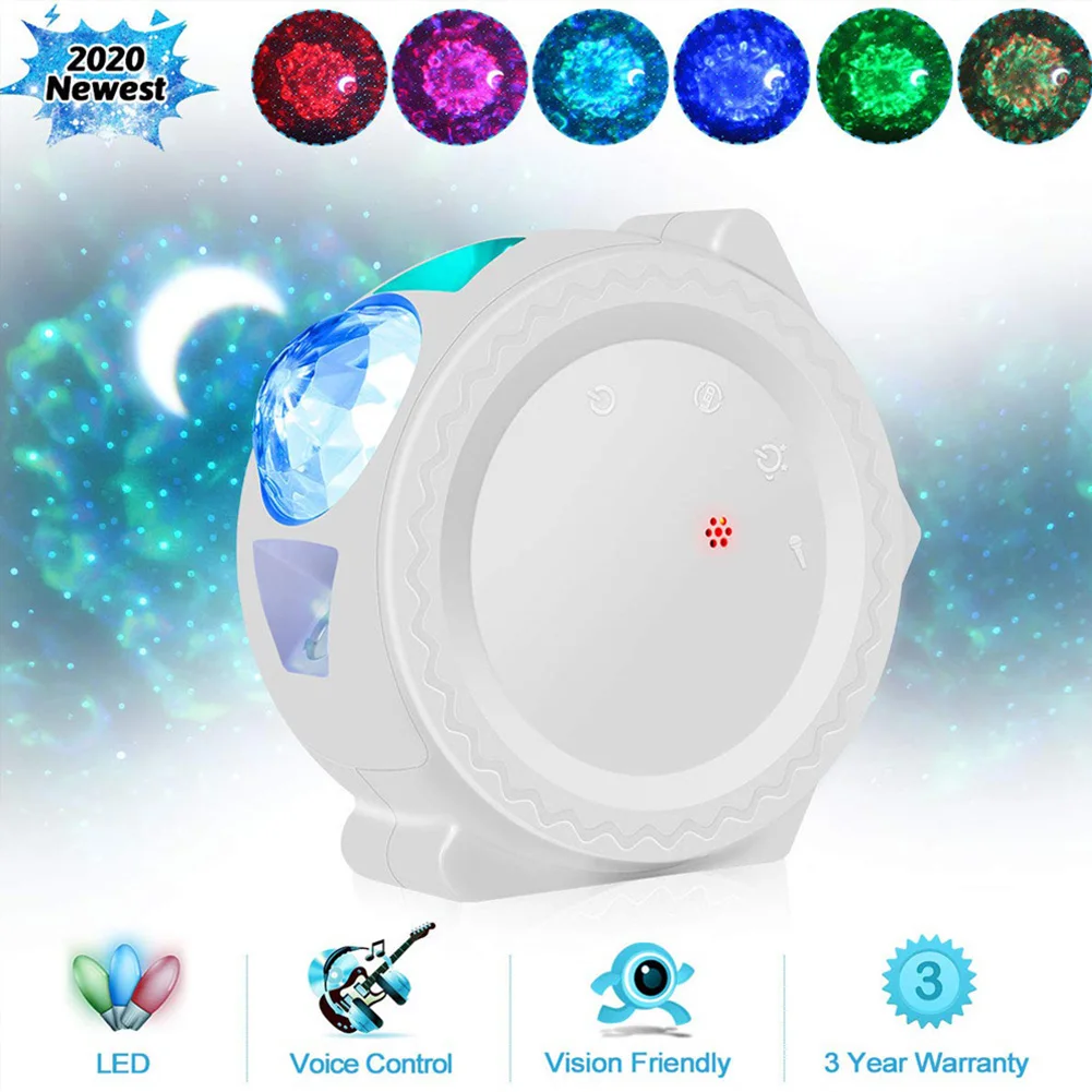 

Starry Sky Projector LED Moon Star Nebula Night Light 6 Colors Ocean Wave Water Wave Night Lamp Children Kids Night Lamp 2020