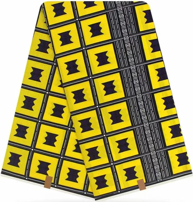 Африканская ткань Африканская вощеная ткань принтом Анкара ткань для Пэчворк батик тиссу воск 6 ярдов хлопок ткань для платья DF-S21 - Цвет: 21