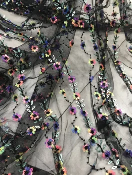 

Cyndi-36.6811 fashionable sequins tulle embroidery french net lace fabric for party dress