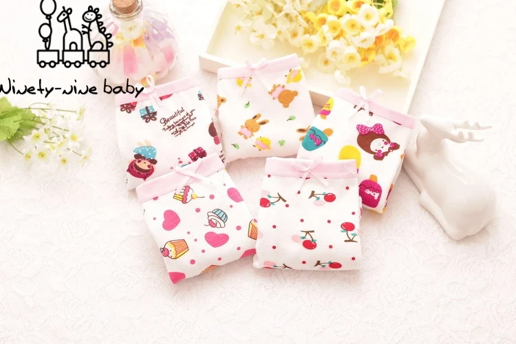 12Pcs Kids Cotton Panties Cute Cartoon Printing Underpants for Girls Children's Breathable& Comfortable Underwear Random Color