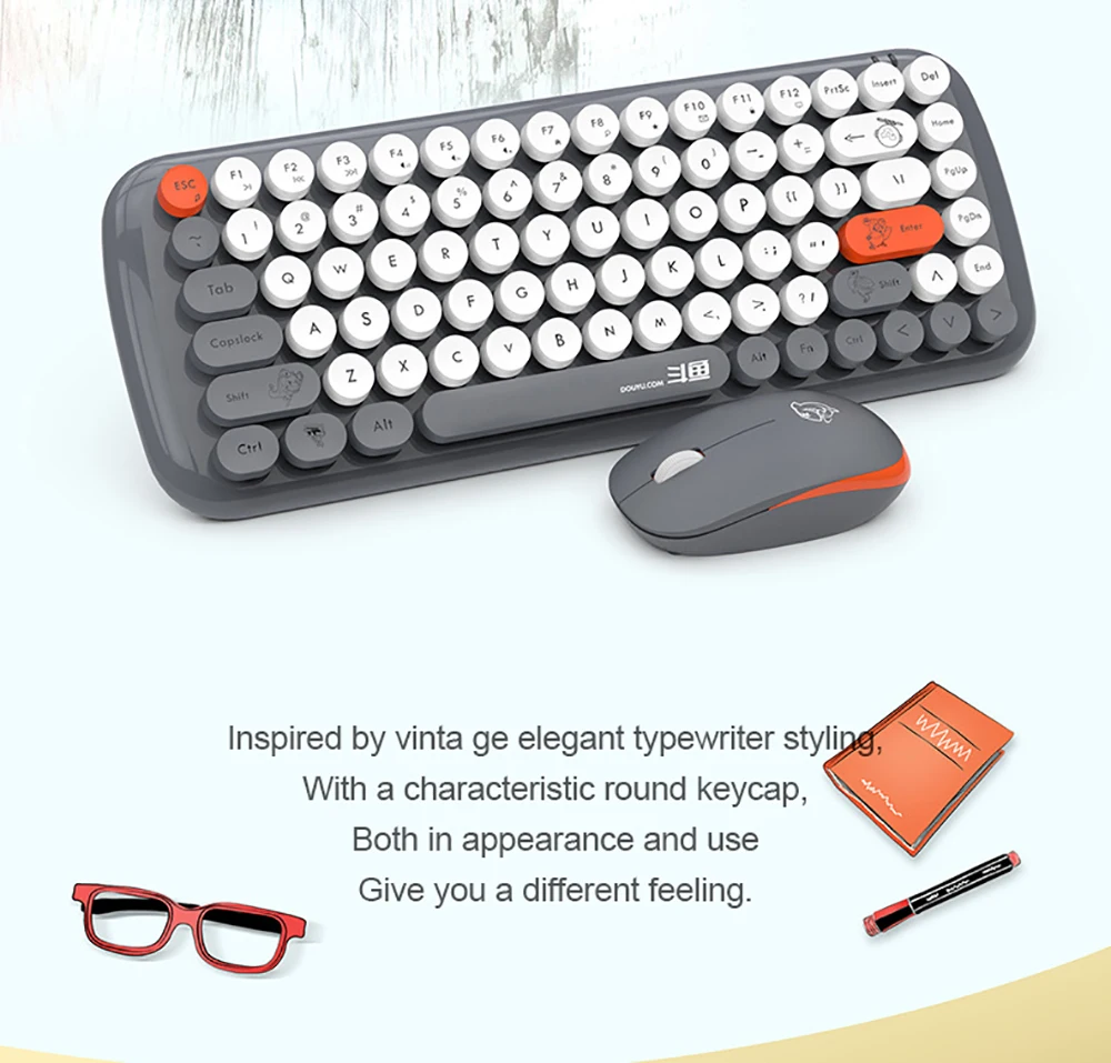 iBen 2.4G Wireless Silent Keyboard and Mouse Mini 86Keys Home Office 84Keys Keyboard Mouse Combo Set (6)